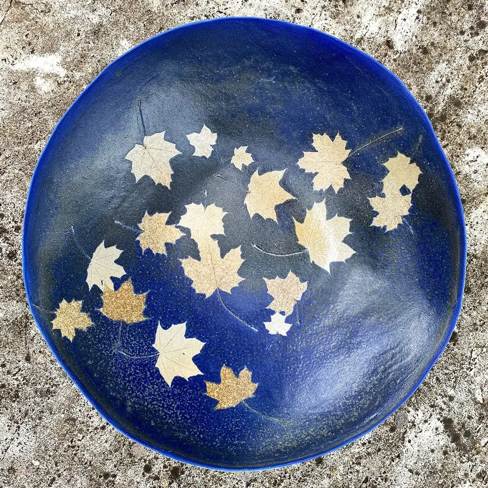 Objets de décoration - Très grande coupe érable sur ciel de nuit - CÉRAMIQUE HELENE RAYMOND