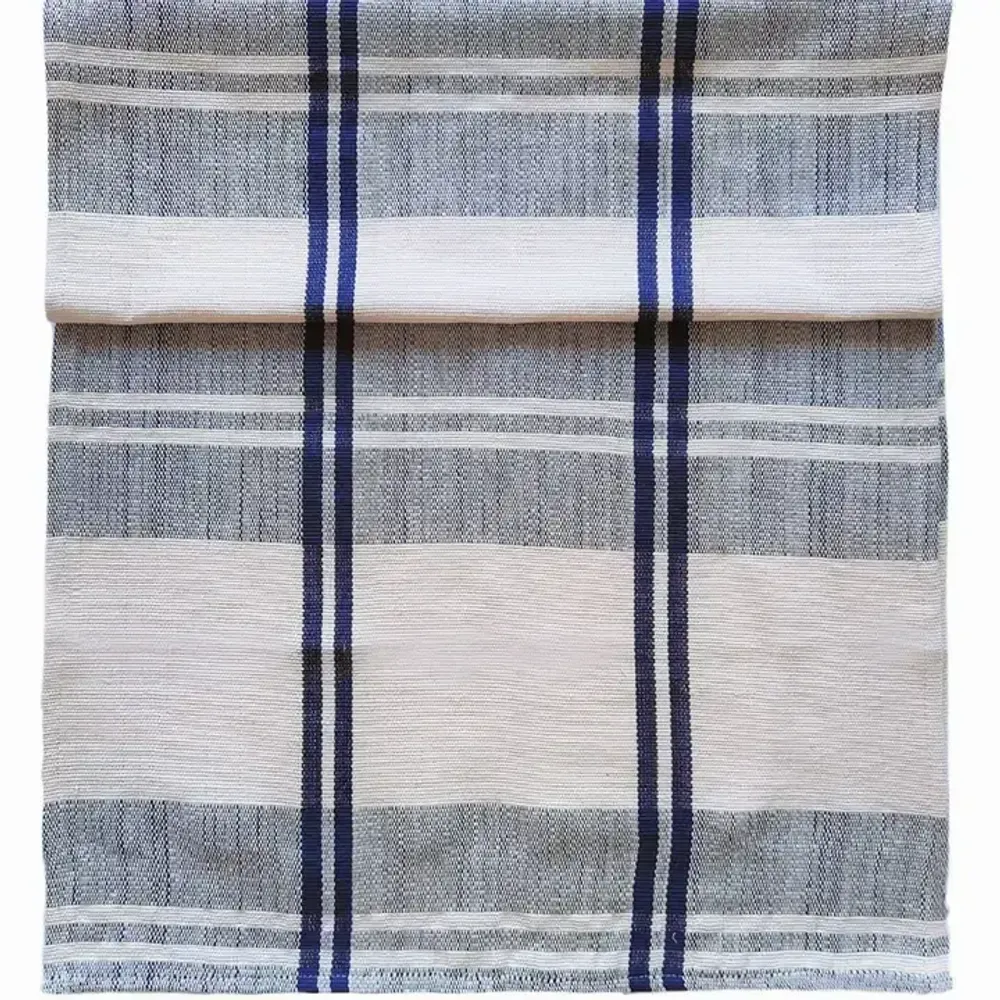 Table cloths - Handwoven Cotton Table Runner | Anloga Royal Blue, Beige - SOLOKO