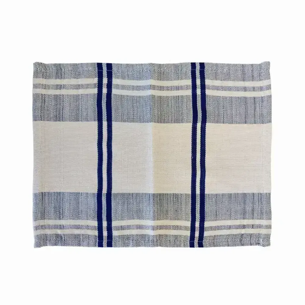 Placemats - Handwoven Placemat Napkin | Anloga Beige Blue - SOLOKO