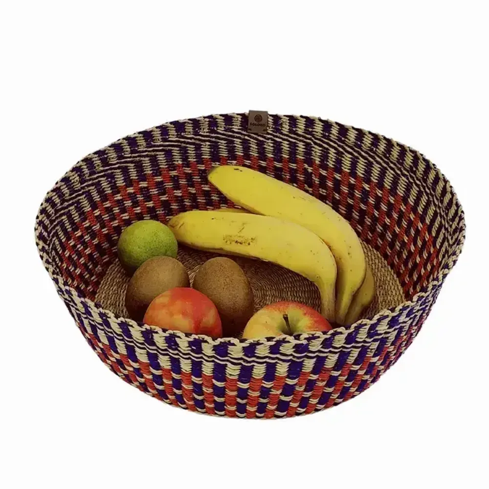 Corbeilles - Venyo High - Panier de table tissé | Panier à fruits + à pain | Rouge - SOLOKO