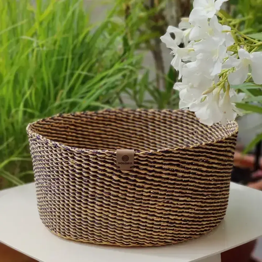 Corbeilles - Venyo High - Panier de table tissé | Panier à fruits + à pain | Bleu - SOLOKO