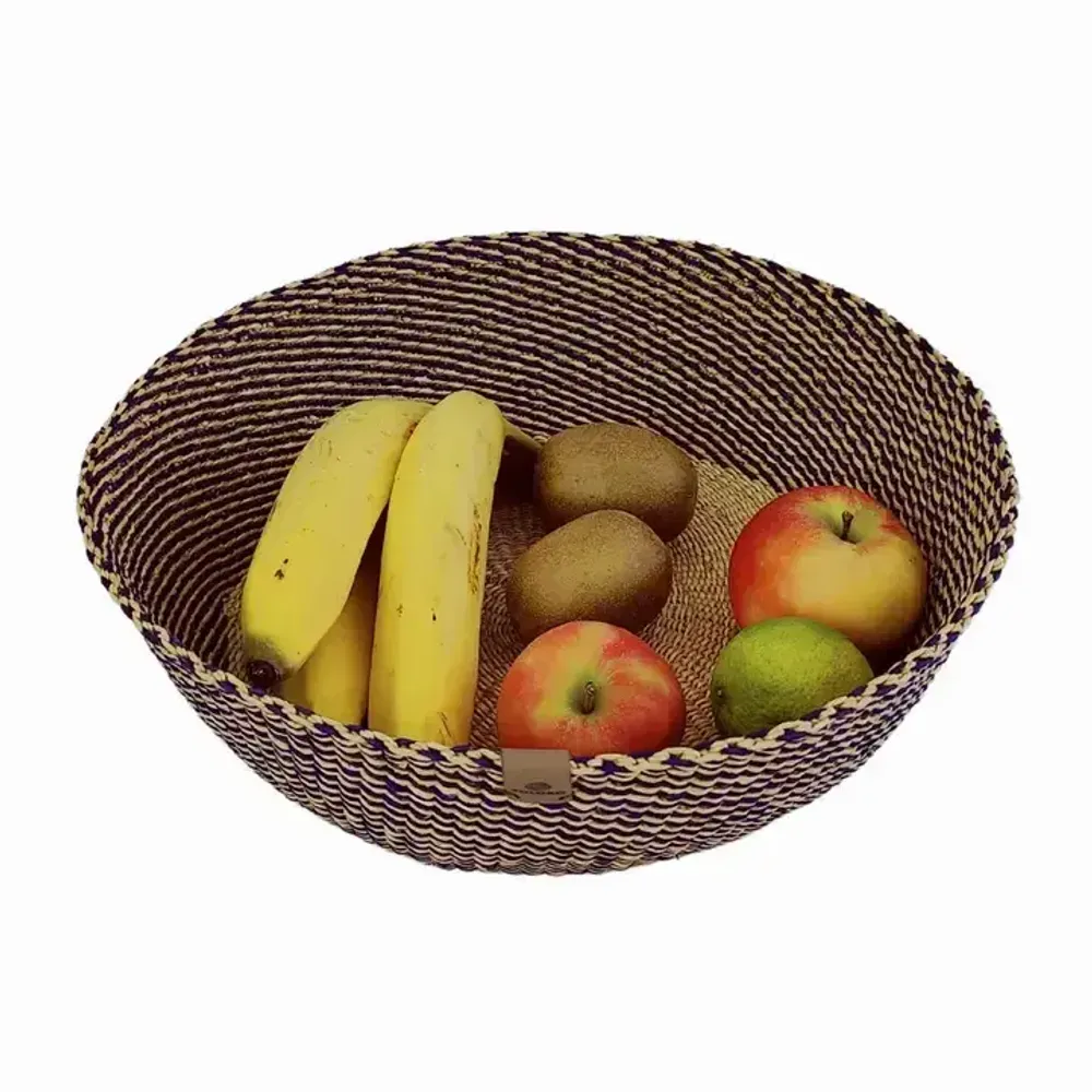 Corbeilles - Venyo High - Panier de table tissé | Panier à fruits + à pain | Bleu - SOLOKO