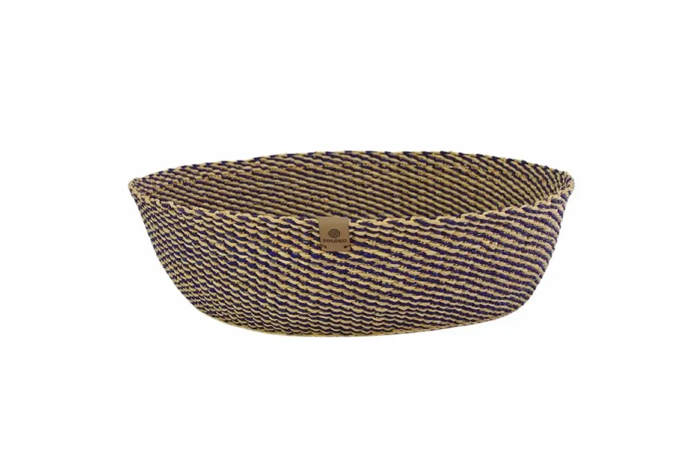 Corbeilles - Venyo High - Panier de table tissé | Panier à fruits + à pain | Bleu - SOLOKO