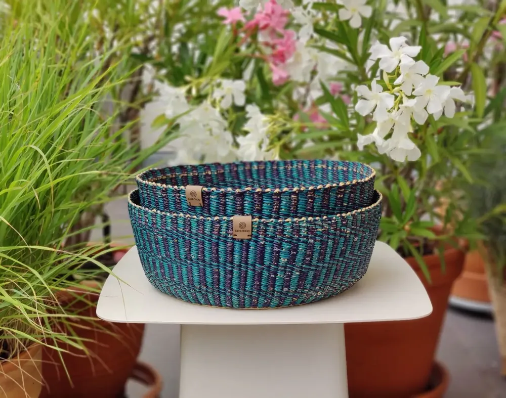 Corbeilles - Venyo High - Panier de table | Panier à fruits + à pain | Turquoise - SOLOKO