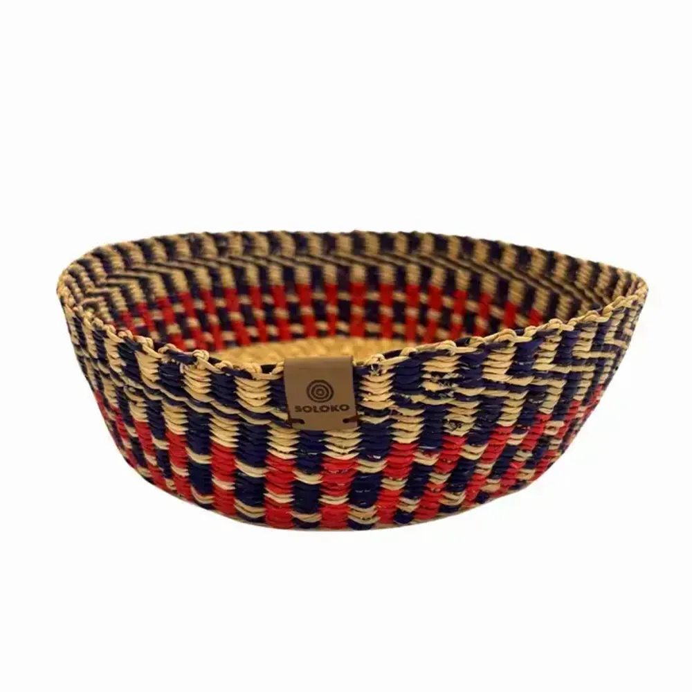 Corbeilles - Venyo Small - Panier de table tissé | Panier de rangement | Rouge - SOLOKO