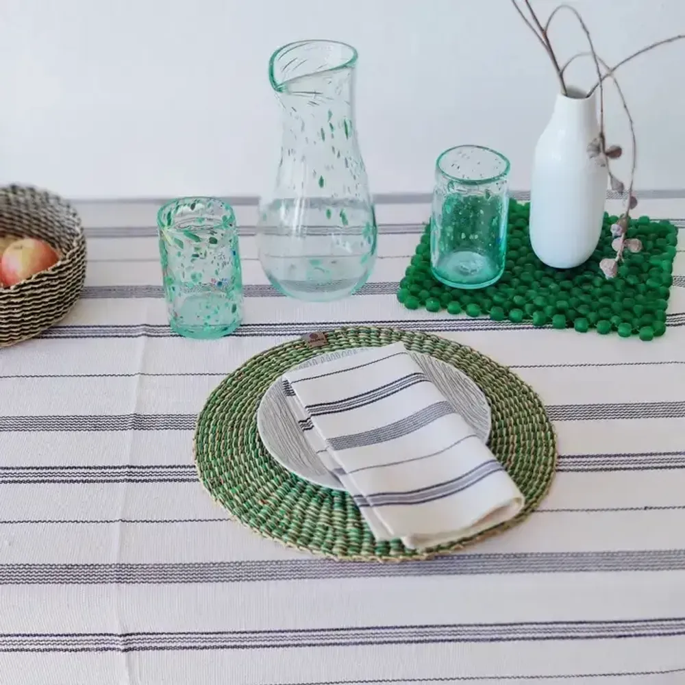 Dessous de plat - Napperon en verre Nunana | Dessous-de-plat | Napperon en Beads | Vert - SOLOKO