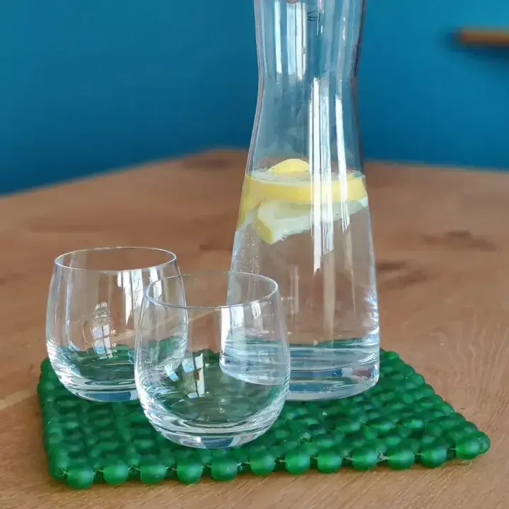 Dessous de plat - Napperon en verre Nunana | Dessous-de-plat | Napperon en Beads | Vert - SOLOKO