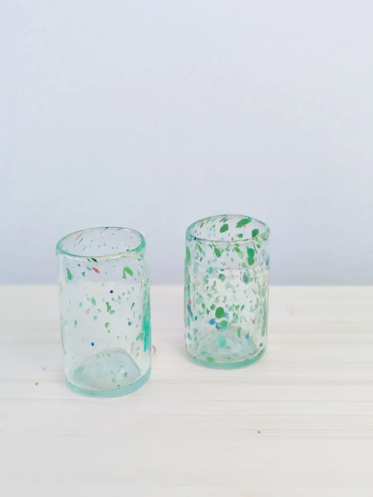 Glass - Linear Drinking Glass | Recycled Glass| Mouthblown Tumbler - SOLOKO