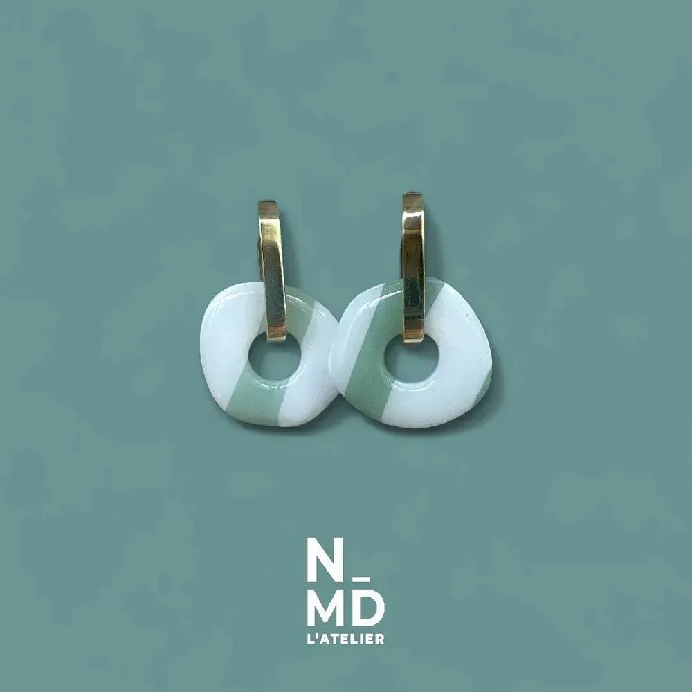 Gifts - Striped hoop earrings - NMD, L'ATELIER