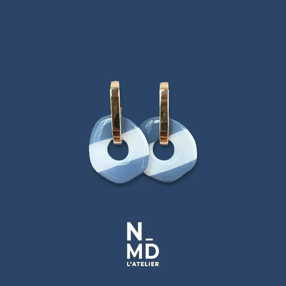 Gifts - Striped hoop earrings - NMD, L'ATELIER