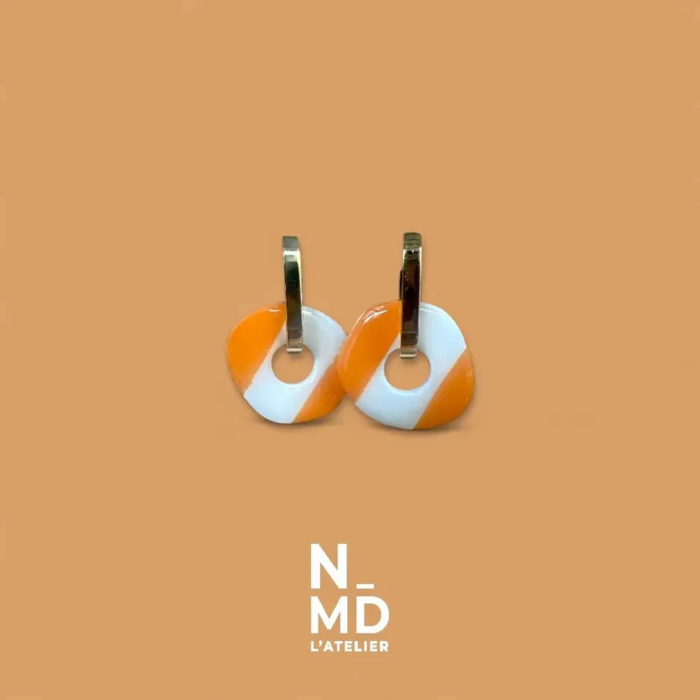 Gifts - Striped hoop earrings - NMD, L'ATELIER