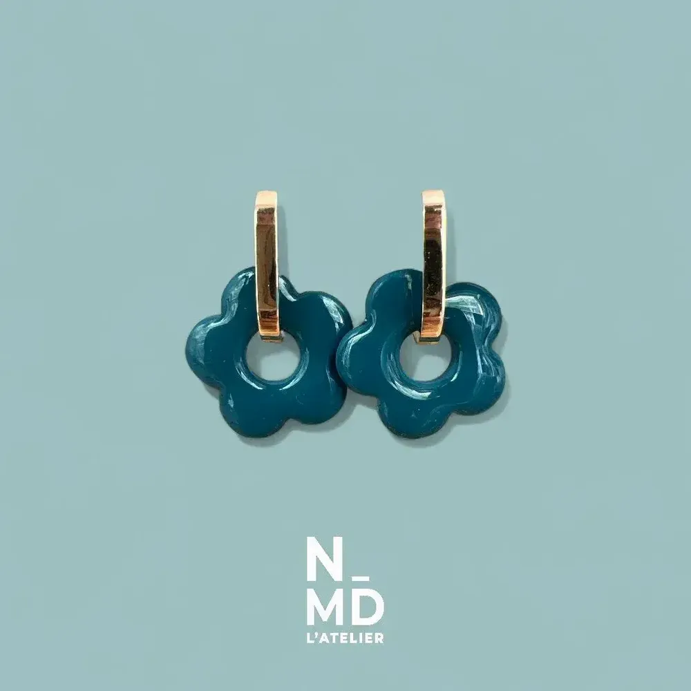 Bijoux - Créoles fleurs - NMD, L'ATELIER