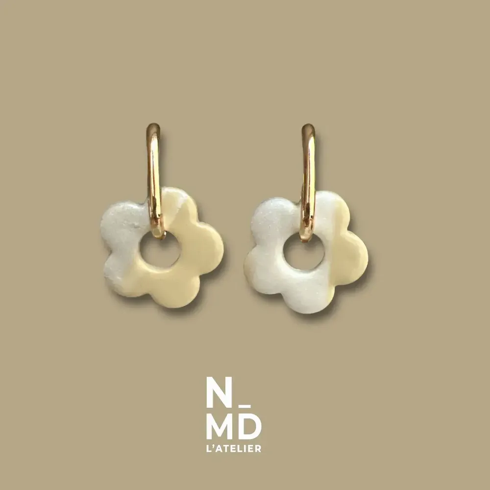 Bijoux - Créoles fleurs - NMD, L'ATELIER