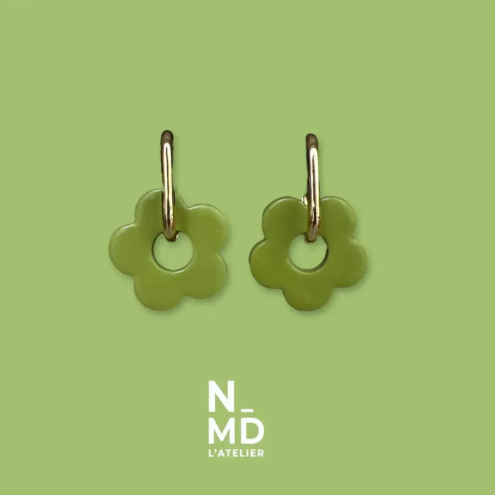 Bijoux - Créoles fleurs - NMD, L'ATELIER