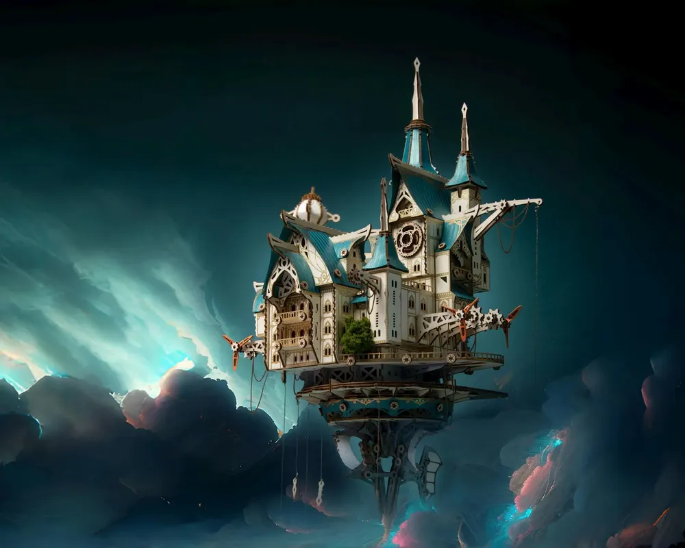 Cadeaux - Fantasy Steam Castle - White/Blue - VCL CORP