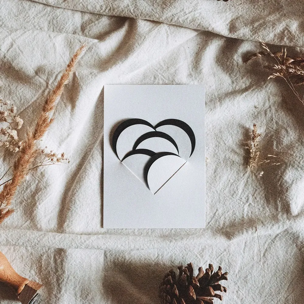 Card shop - White HEART - OISO® creation - OISO