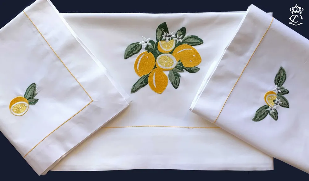 Linge de lit - CITRONS DE MENTON - LINHO DO CASTELO - LIN DE CHATEAU