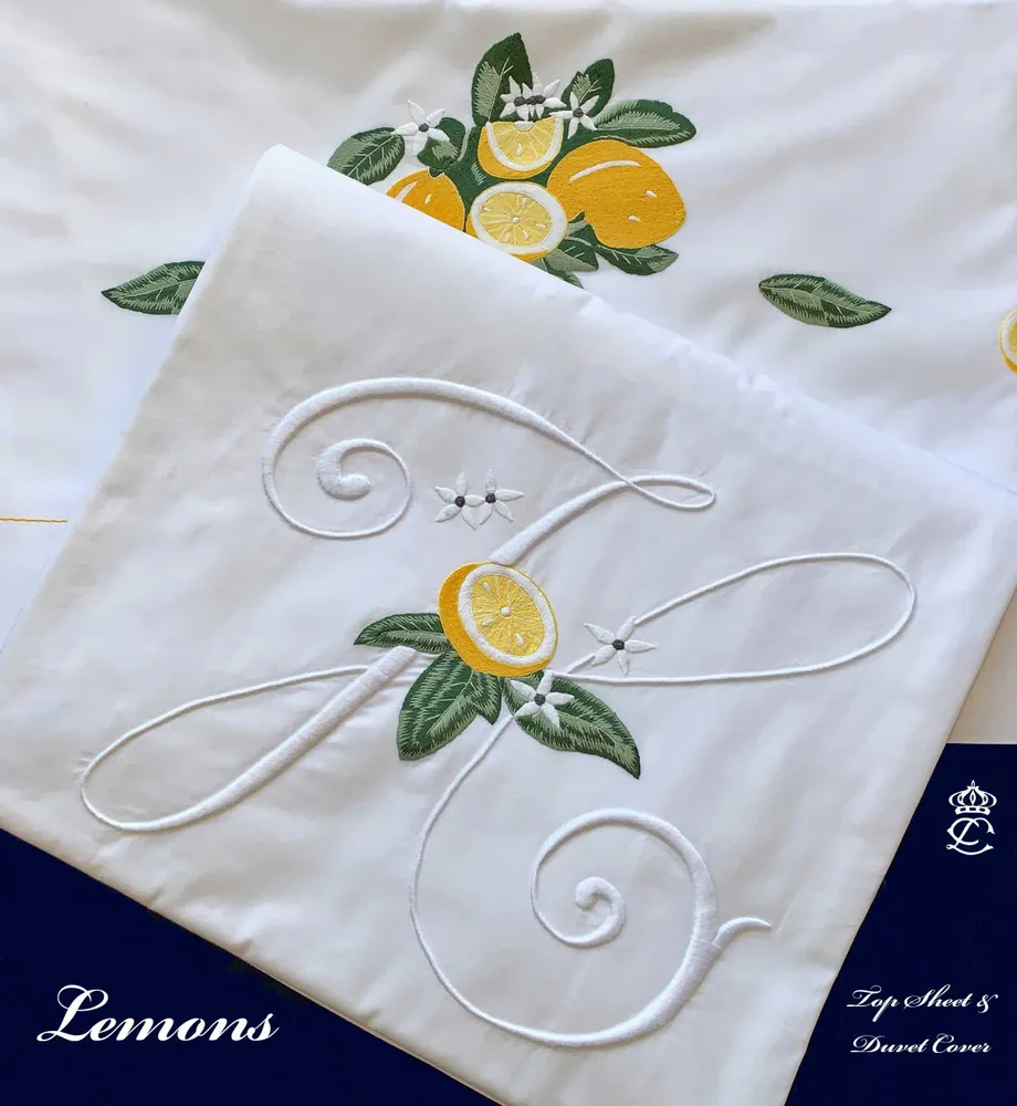 Linge de lit - CITRONS - LINHO DO CASTELO - LIN DE CHATEAU