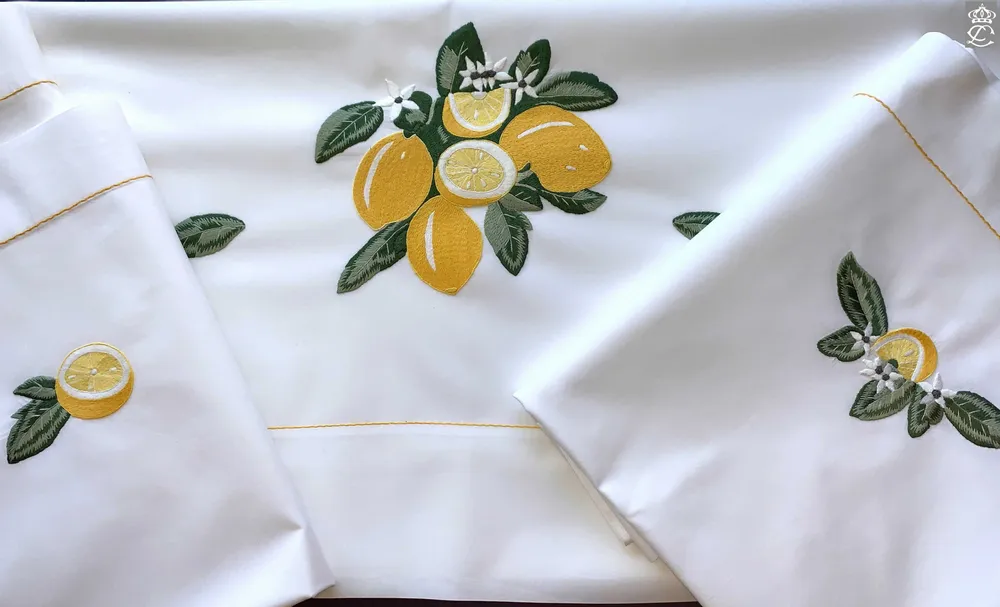 Linge de lit - CITRONS - LINHO DO CASTELO - LIN DE CHATEAU