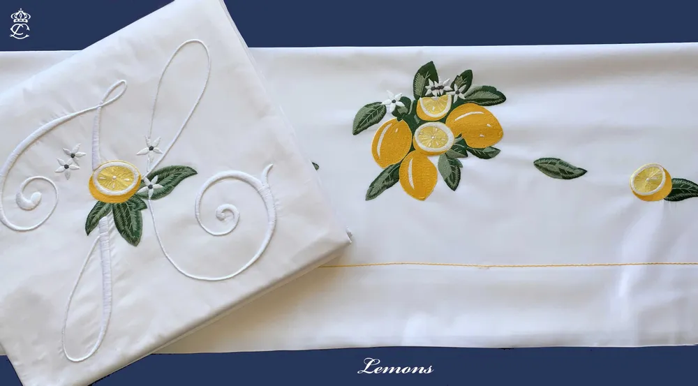 Linge de lit - CITRONS - LINHO DO CASTELO - LIN DE CHATEAU