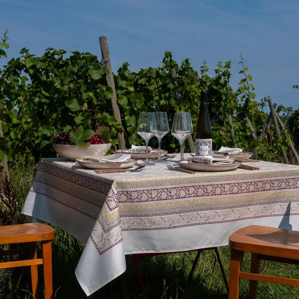 Linge de table textile - Nappe Feuilles de vigne - BEAUVILLÉ