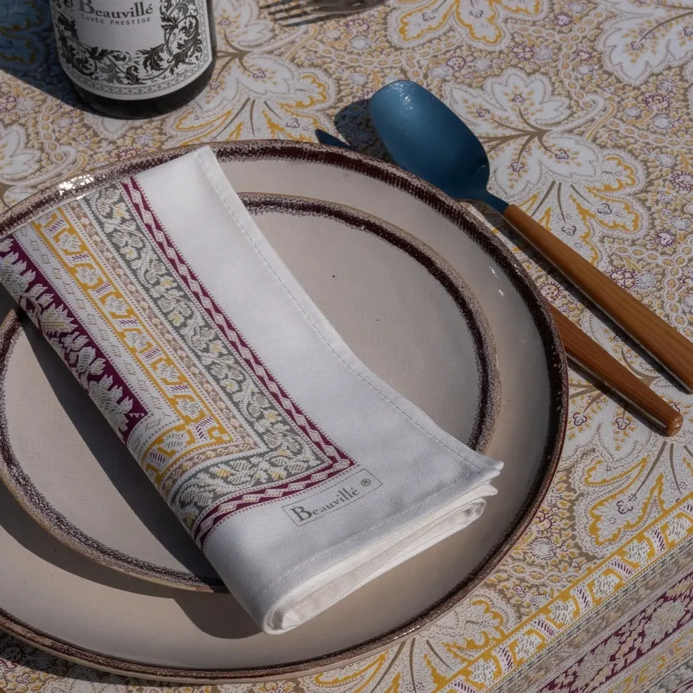 Linge de table textile - Serviette Feuilles de vigne - BEAUVILLÉ