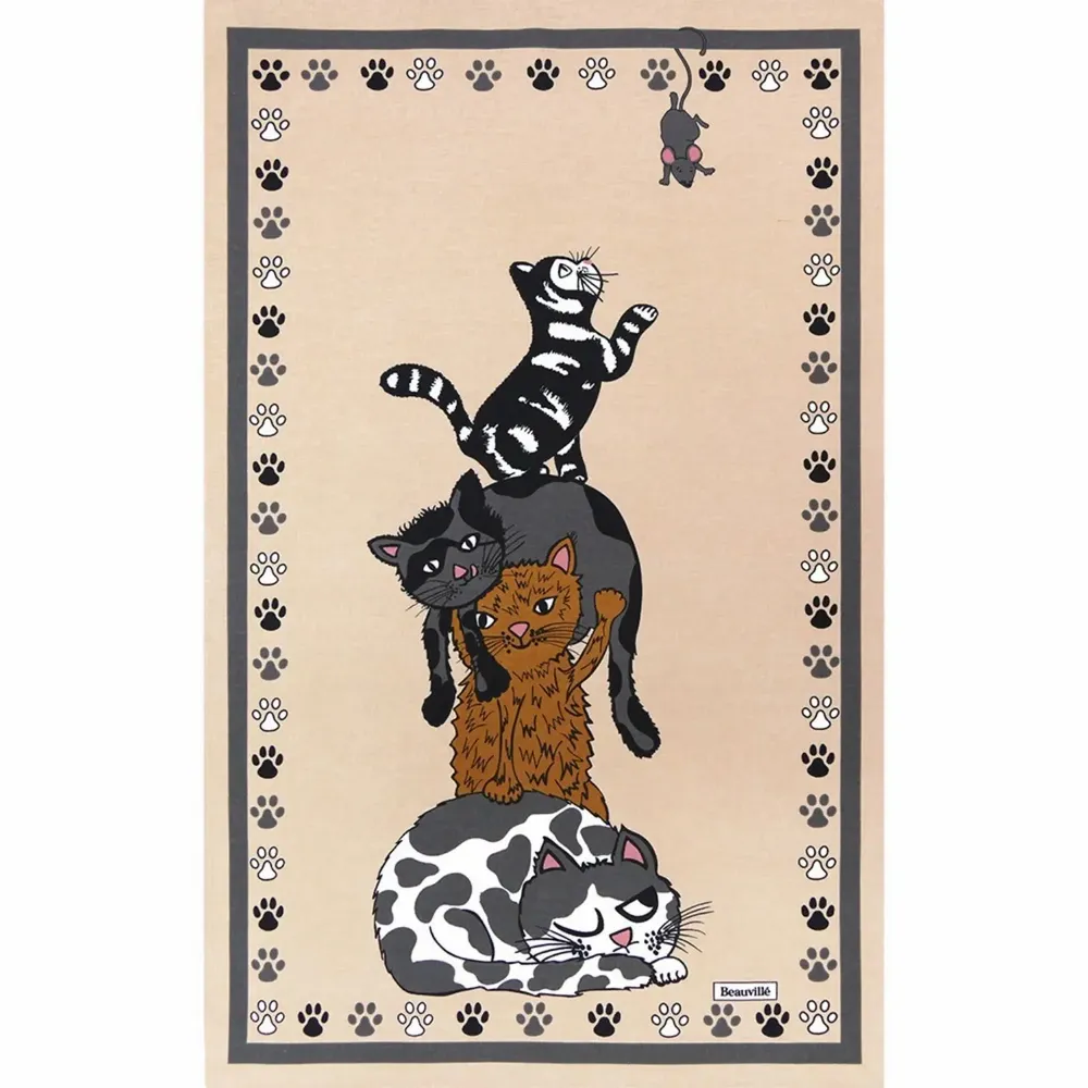 Kitchen linens - Cat mesh tea towel - BEAUVILLÉ