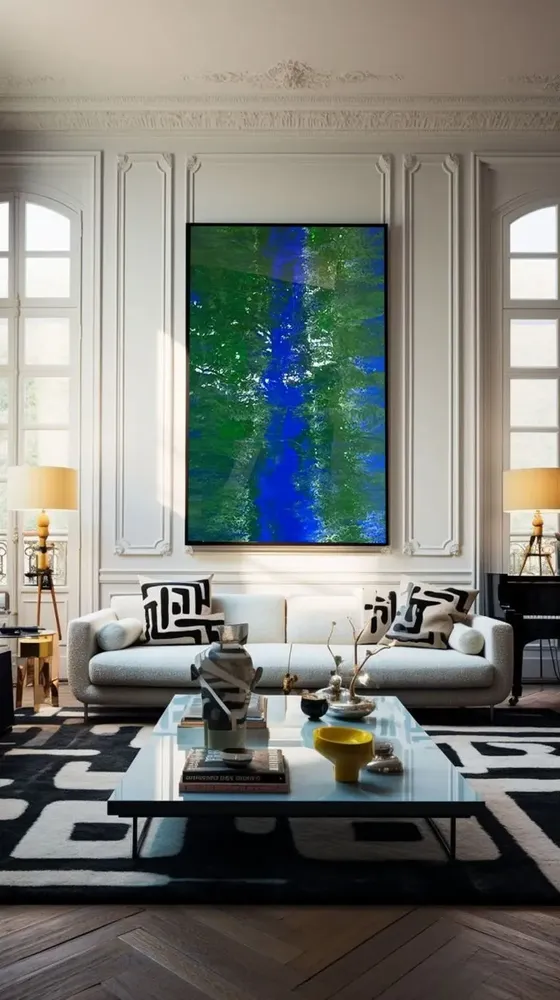 Tableaux - "JungleMirror" – toile acrylique/resin  grand format (146 x 89 cm) - TURIK&ART (KSENIIA TURIK)