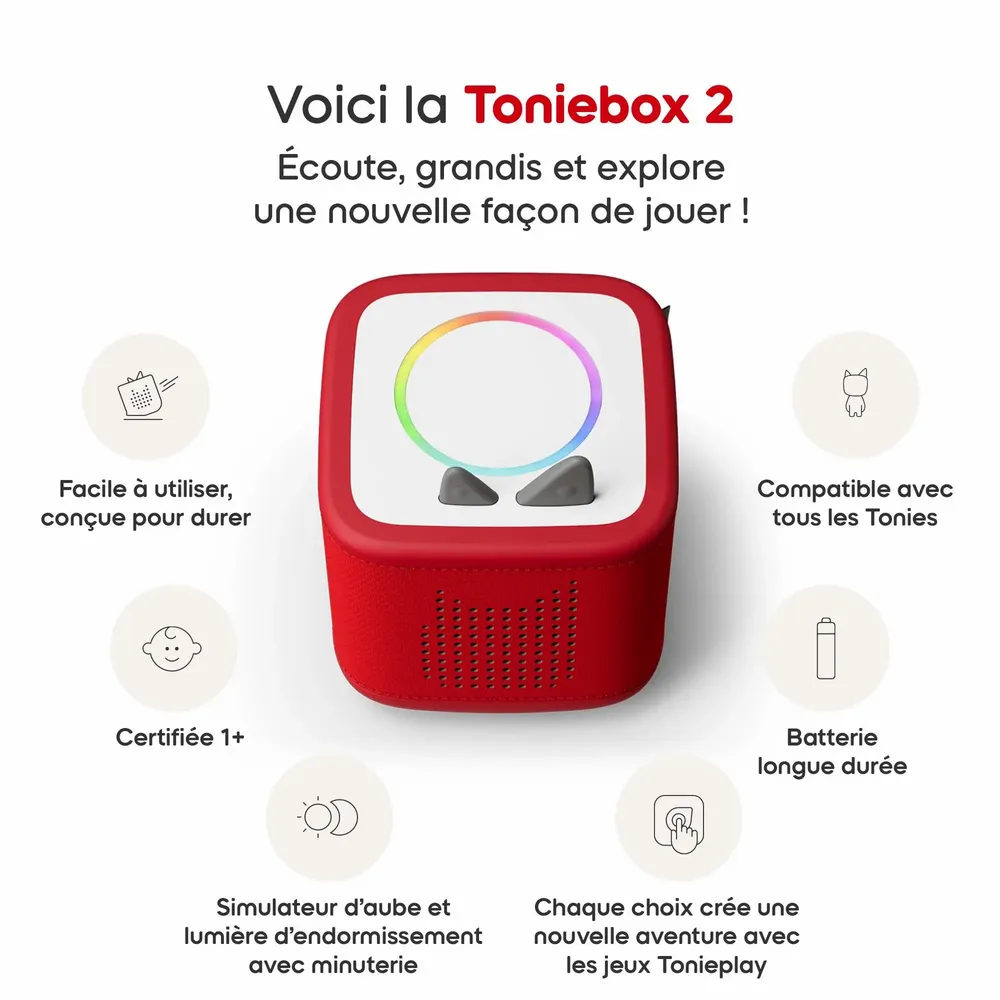 Jouets enfants - Mon Premier Coffret Toniebox 2 Rouge Coquelicot - TONIES® FRANCE