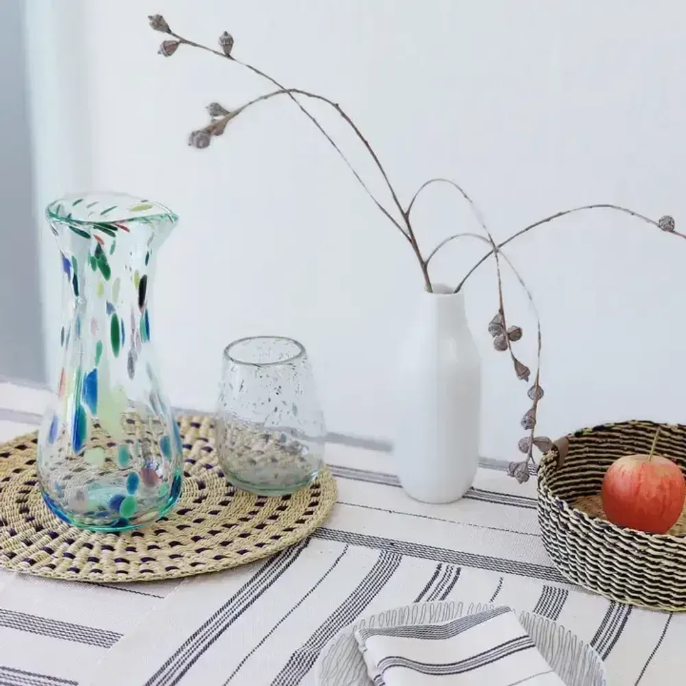 Glass - Oval Drinking Glass | Recycled Glass| Mouthblown Tumbler - SOLOKO