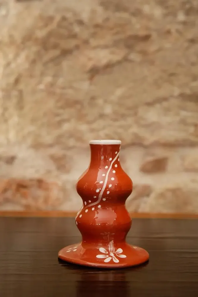 Candlesticks and candle holders - Anthologist Ceramic Candlestick, Red Clay - ANTHOLOGIST