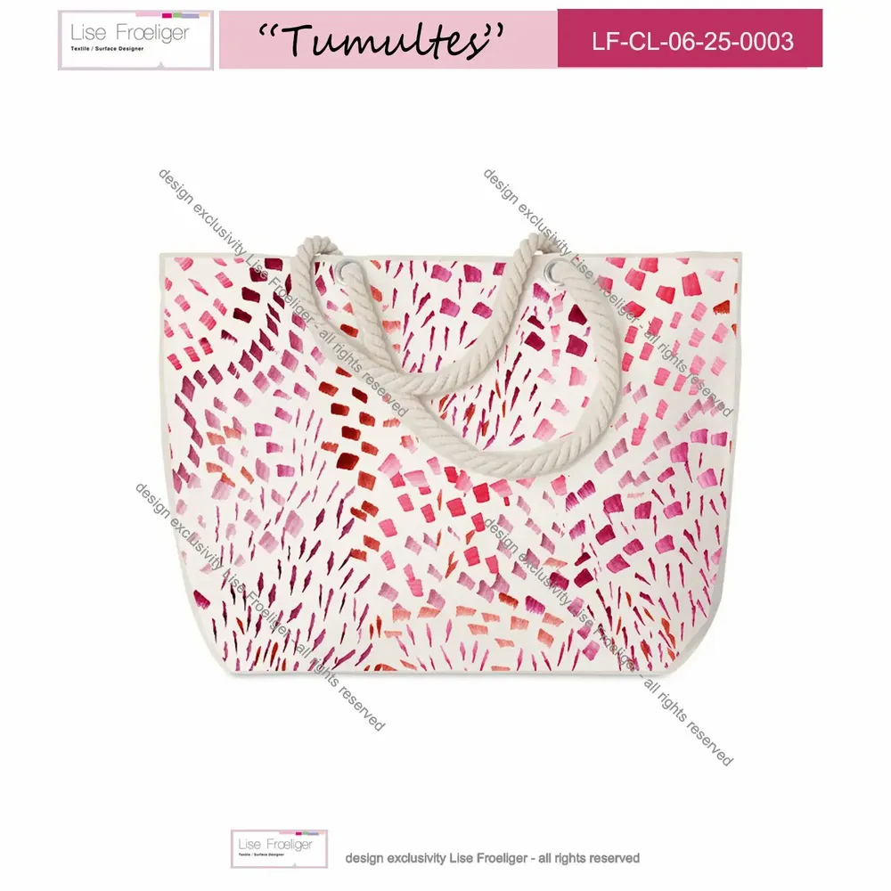 Design textile et surface - motif TUMULTES - LISE FROELIGER DESIGNER