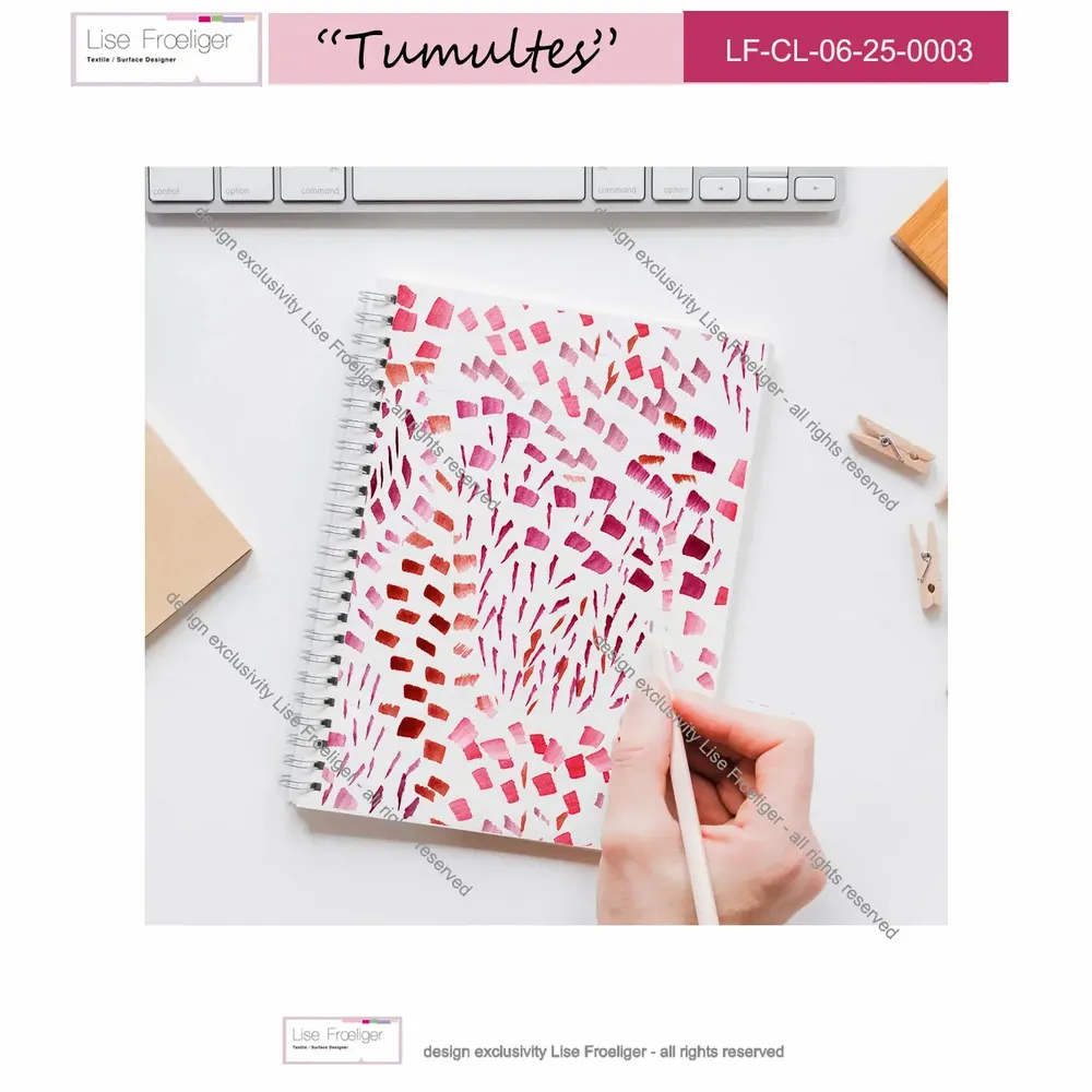 Design textile et surface - motif TUMULTES - LISE FROELIGER DESIGNER