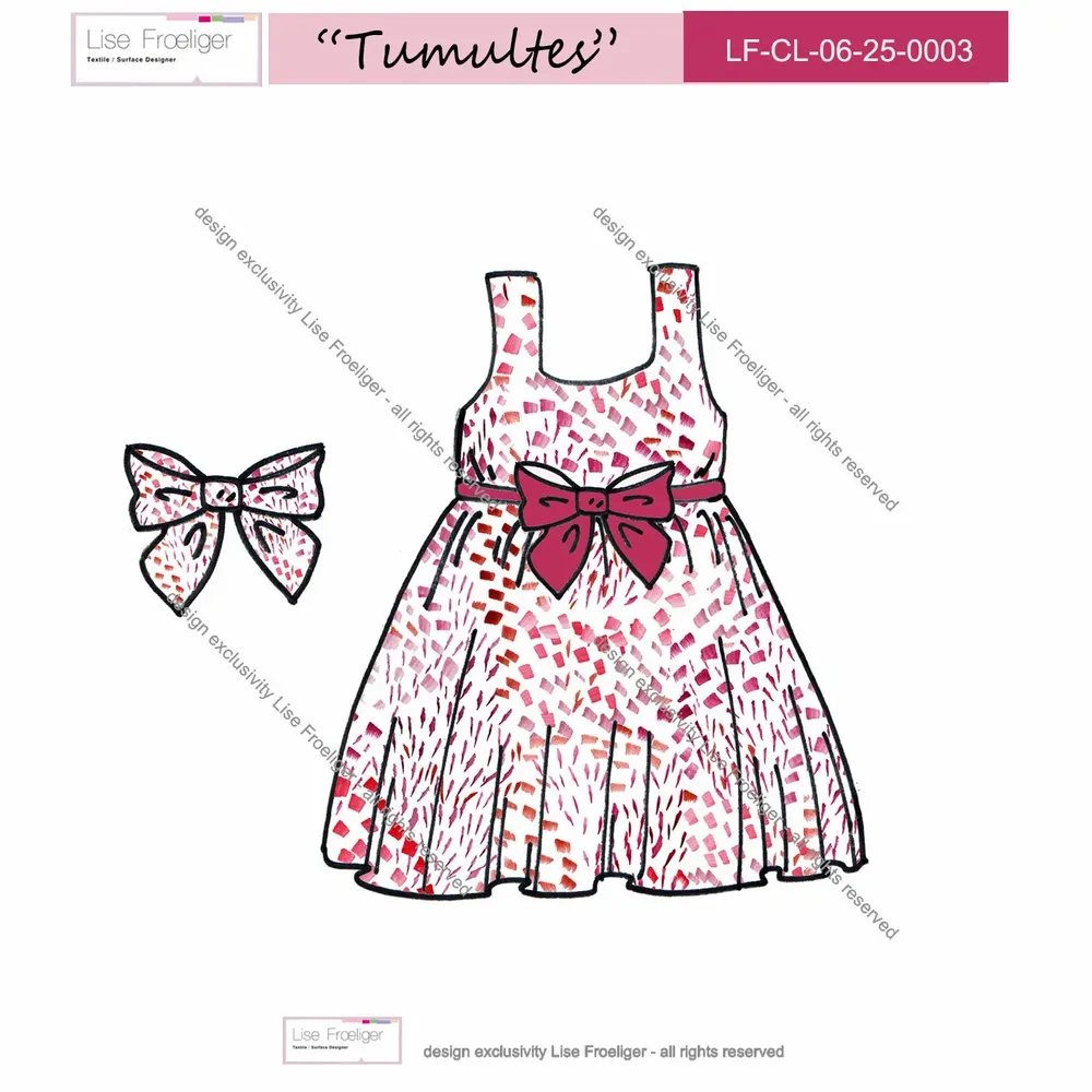 Design textile et surface - motif TUMULTES - LISE FROELIGER DESIGNER