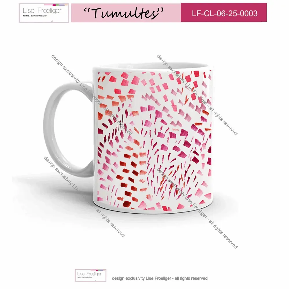 Design textile et surface - motif TUMULTES - LISE FROELIGER DESIGNER