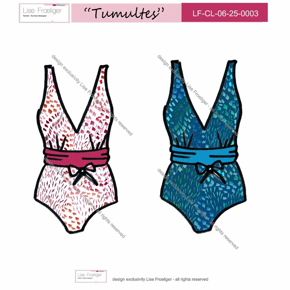 Design textile et surface - motif TUMULTES - LISE FROELIGER DESIGNER