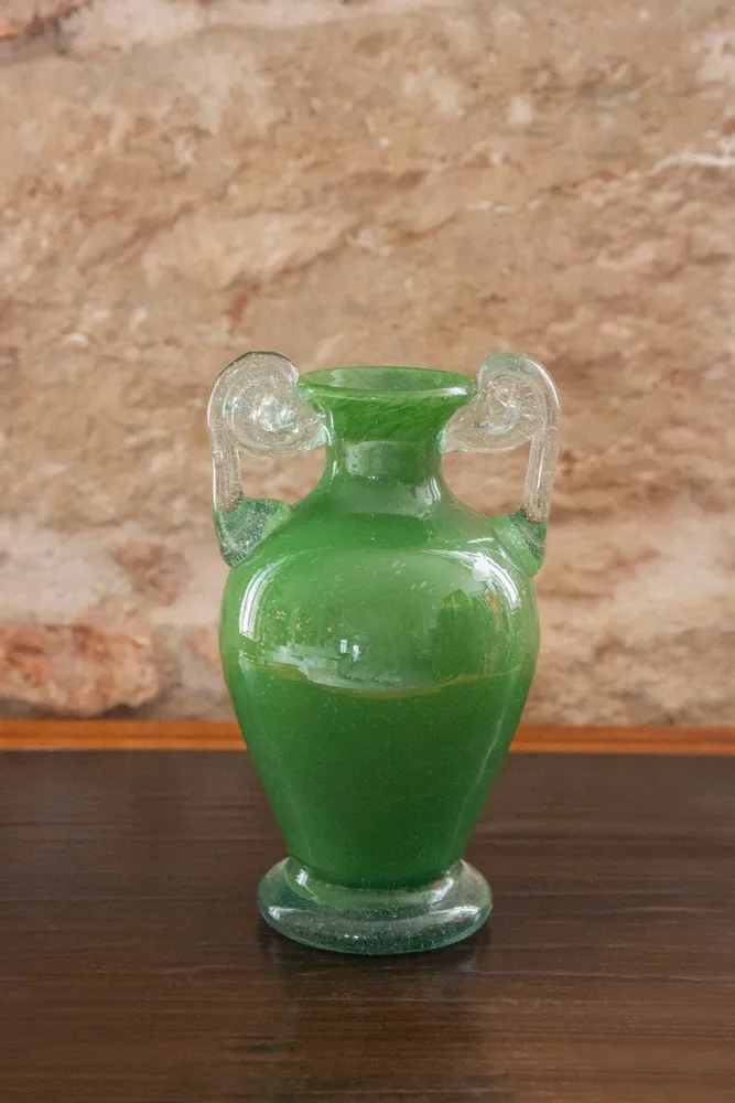 Vases - Vase amphore en verre soufflé, vert - ANTHOLOGIST