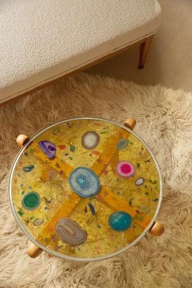 Autres tables - Table en verre kaléidoscope en agate - ANTHOLOGIST