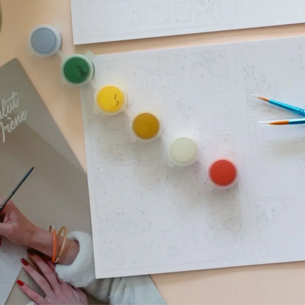 Papeterie - Kit de peinture au numéro - 8 cartes à peindre - Dolce Vita - SALUT IRÈNE