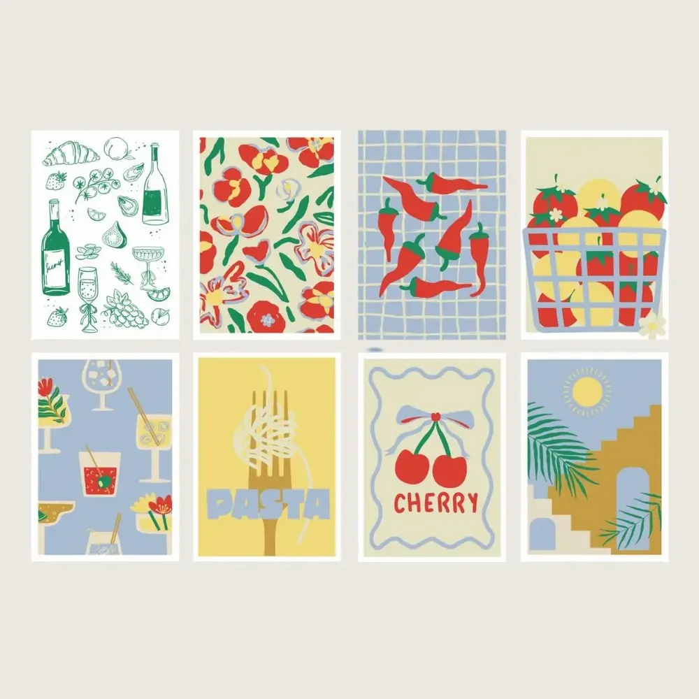 Papeterie - Kit de peinture au numéro - 8 cartes à peindre - Dolce Vita - SALUT IRÈNE