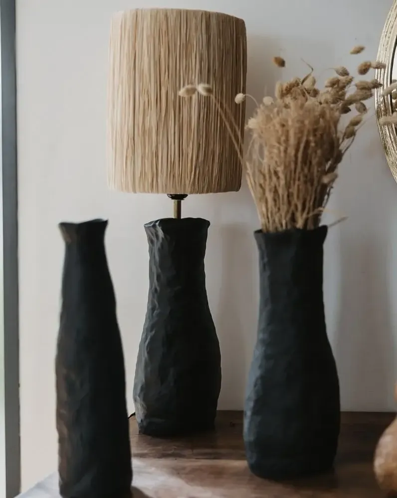 Table lamps - Handcrafted ceramic and palm fiber table lamps – COSYDAR-DECO - COSYDAR-DECO
