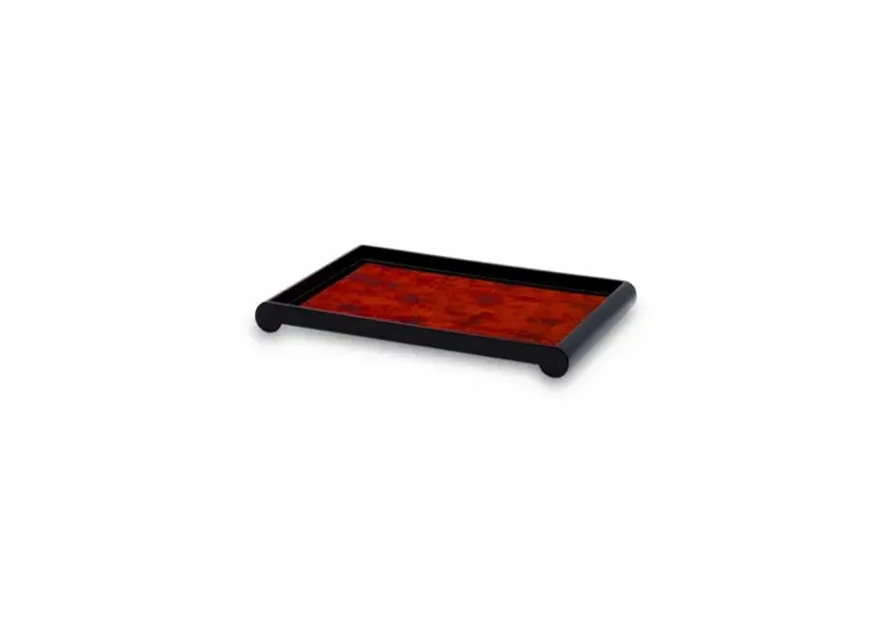 Plateaux - ANDELA - Lacquer Tray With Brass Corners - MAI HOME DECOR PTE LIMITED