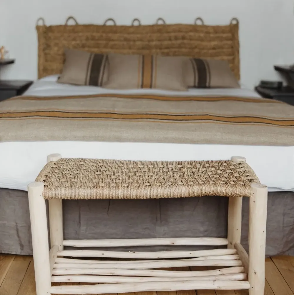 Other wall decoration - Handwoven natural fiber headboard – Bohemian chic bedroom - COSYDAR-DECO