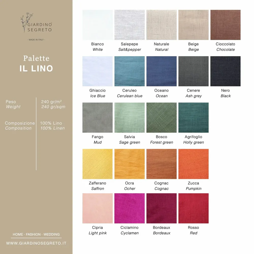 Linge de table textile - Set de table en lin | PASTA - GIARDINO SEGRETO