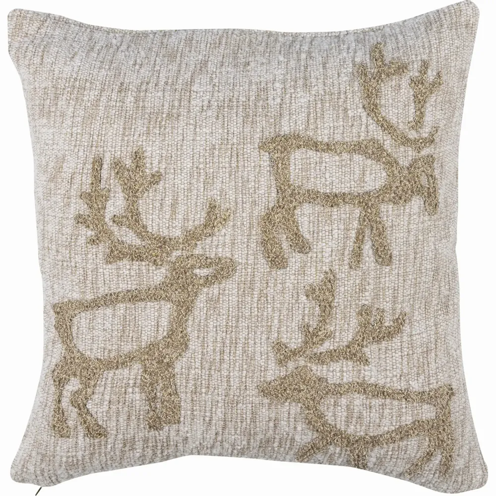 Coussins textile - Housse de coussin brodée Saaga dorée 45x45 cm - PENTIK