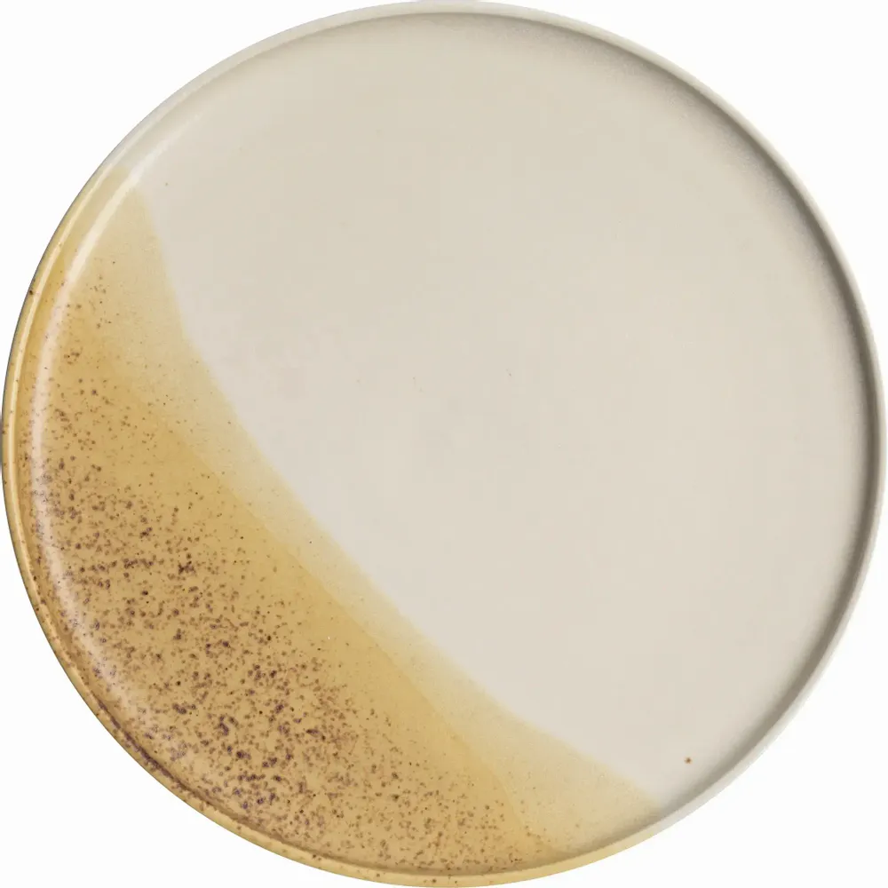 Assiettes au quotidien - Assiette Tuntu Blanc naturel Marron clair 25 cm - PENTIK