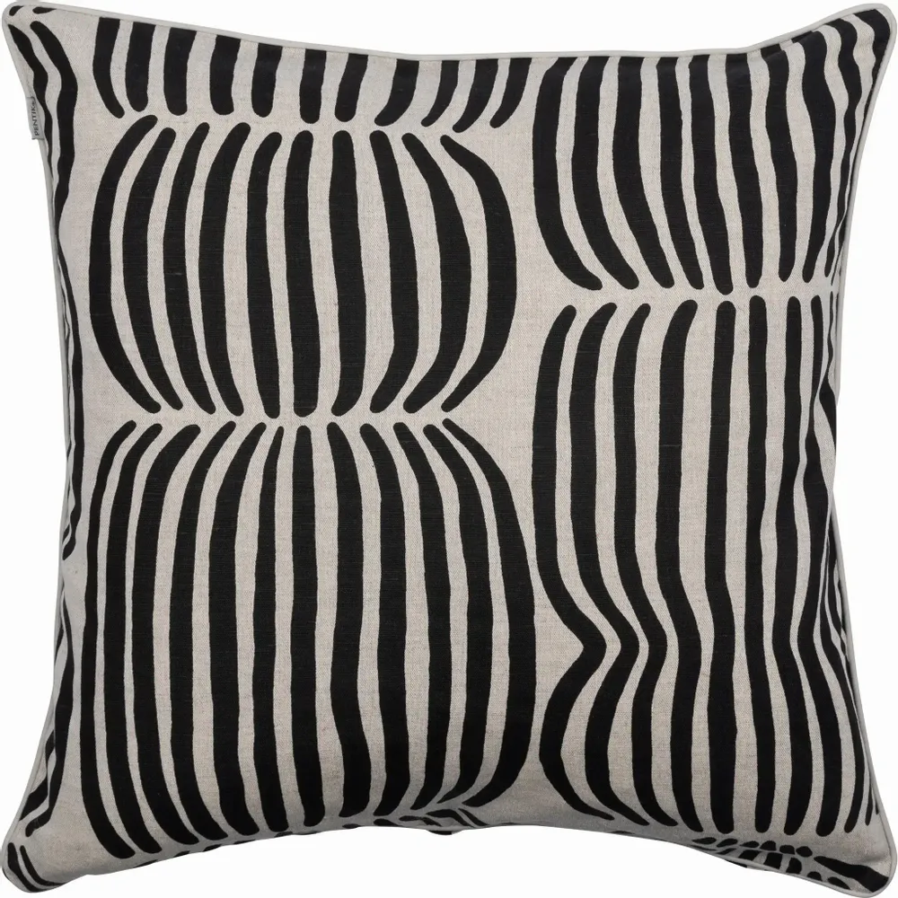 Coussins textile - Housse de coussin Vilja en demi-lin noir 45 x 45 cm - PENTIK