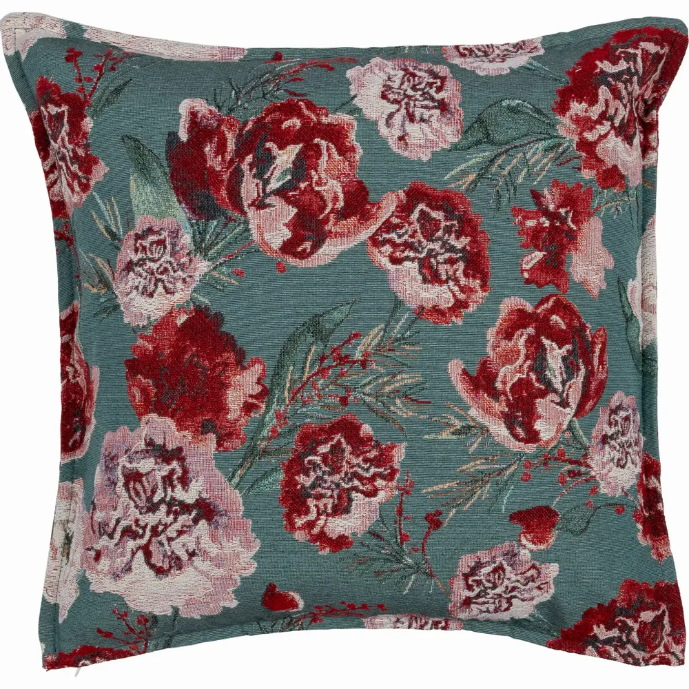 Coussins textile - Housse de coussin Kimara style tapisserie verte 45x45 cm - PENTIK