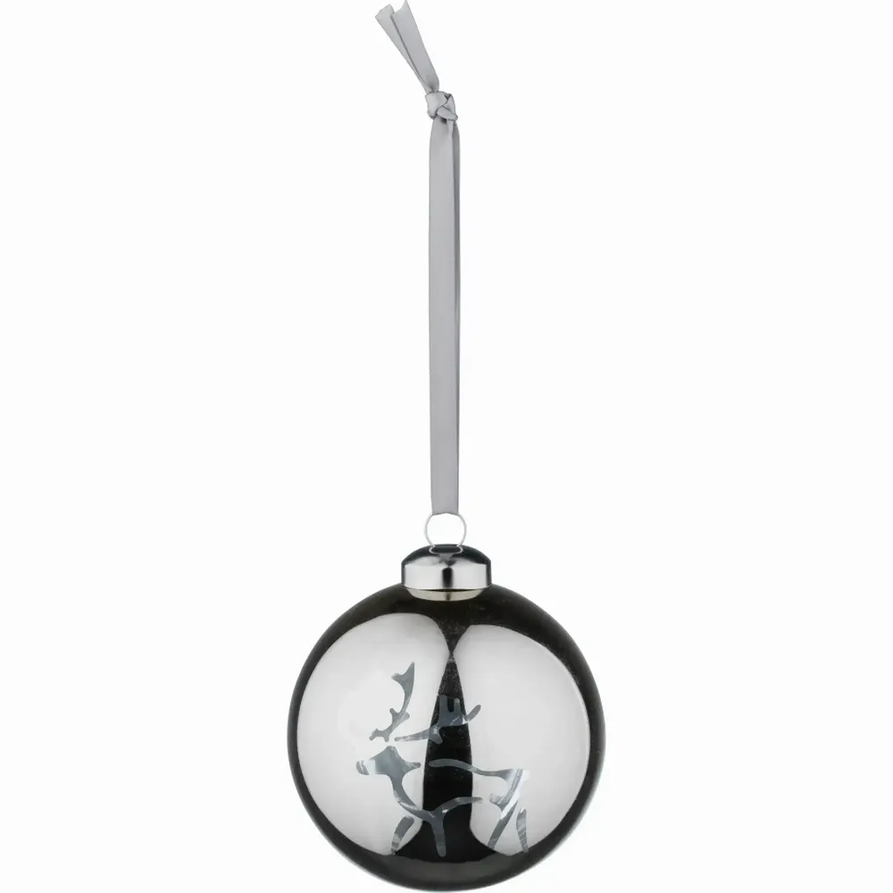 Objets de décoration - Boule de Noël Saaga en verre argenté 8 cm - PENTIK