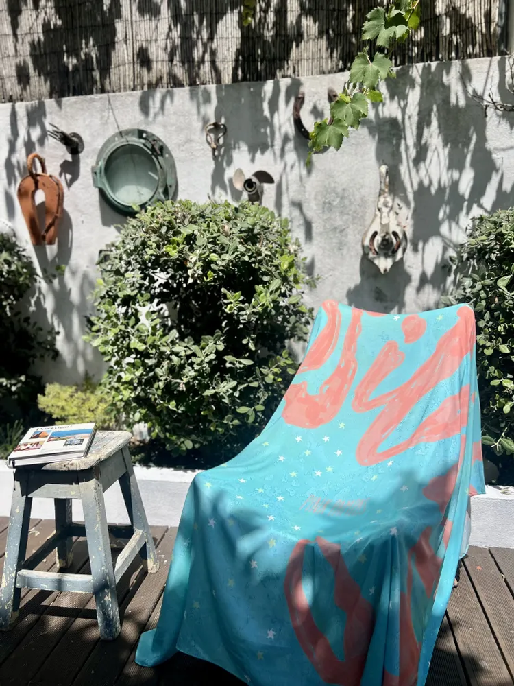 Design textile et surface - Nappe décorative en tissu « Radiate Positivity - PINK PAMPAS